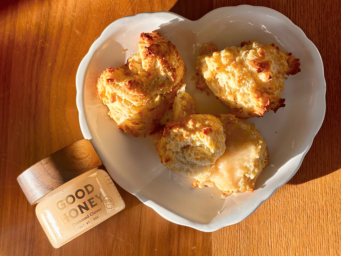 Homemade Biscuits & Creamed Honey